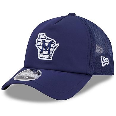 Men's New Era Navy Milwaukee Brewers 2026 Batting Practice Alternate Apex 9FORTY Adjustable Hat