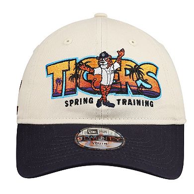 Youth New Era Stone/Navy Detroit Tigers 2026 Spring Training Fan Pack Batter 9TWENTY Adjustable Hat