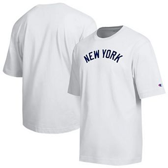 Men's Champion White New York Yankees All Star Arched Chenille Wordmark T-Shirt