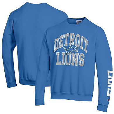 Men's Champion Blue Detroit Lions Powerblend Fleece Sweatshirt