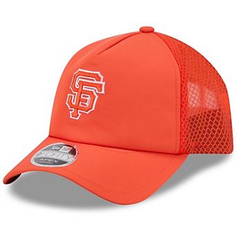 Men's New Era Orange San Francisco Giants 2026 Batting Practice Apex 9FORTY Adjustable Trucker Hat