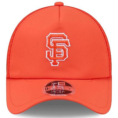 Men's New Era Orange San Francisco Giants 2026 Batting Practice Apex 9FORTY Adjustable Trucker Hat