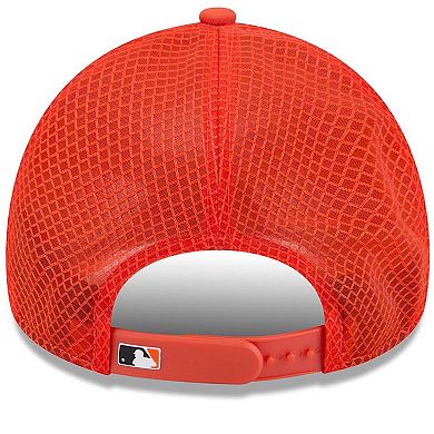 Men's New Era Orange San Francisco Giants 2026 Batting Practice Apex 9FORTY Adjustable Trucker Hat
