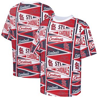 Youth Outerstuff Red St. Louis Cardinals All-Over Pennant T-Shirt