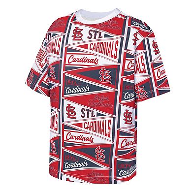 Youth Outerstuff Red St. Louis Cardinals All-Over Pennant T-Shirt