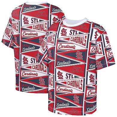 Youth Outerstuff Red St. Louis Cardinals All-Over Pennant T-Shirt