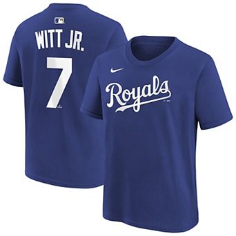 Youth Nike Bobby Witt Jr. Royal Kansas City Royals Name & Number T-Shirt