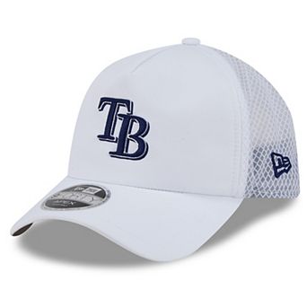 Men's New Era White Tampa Bay Rays 2026 Batting Practice Apex 9FORTY Adjustable Trucker Hat