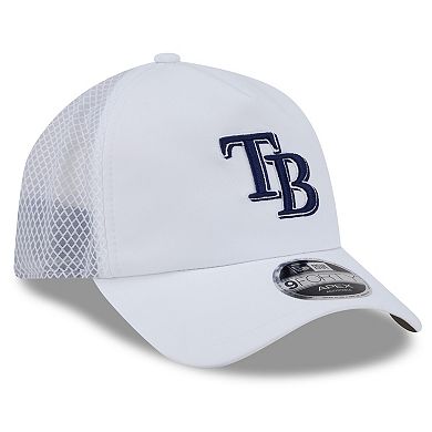 Men's New Era White Tampa Bay Rays 2026 Batting Practice Apex 9FORTY Adjustable Trucker Hat