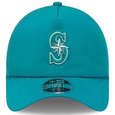 Men's New Era Teal Seattle Mariners 2026 Batting Practice Apex 9FORTY Adjustable Trucker Hat