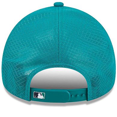 Men's New Era Teal Seattle Mariners 2026 Batting Practice Apex 9FORTY Adjustable Trucker Hat