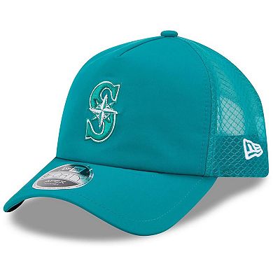 Men's New Era Teal Seattle Mariners 2026 Batting Practice Apex 9FORTY Adjustable Trucker Hat