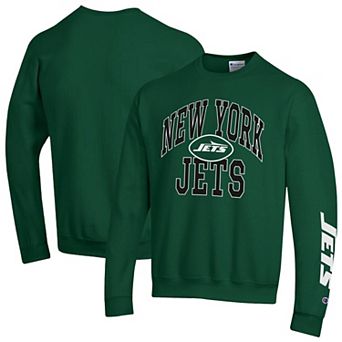 Men's Champion Green New York Jets Powerblend Fleece Sweatshirt