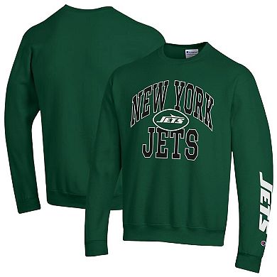 Men's Champion Green New York Jets Powerblend Fleece Sweatshirt
