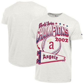 Men's Champion White Los Angeles Angels Winning Tradition Cooperstown Tri-Blend T-Shirt