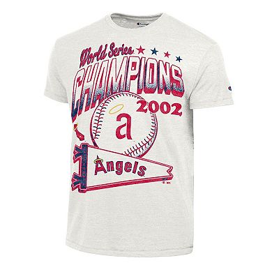 Men's Champion White Los Angeles Angels Winning Tradition Cooperstown Tri-Blend T-Shirt