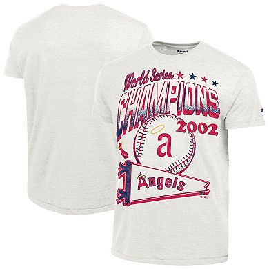Men's Champion White Los Angeles Angels Winning Tradition Cooperstown Tri-Blend T-Shirt