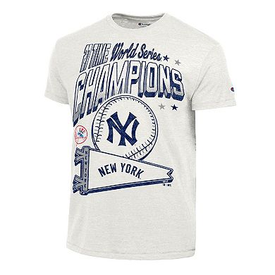 Men's Champion White New York Yankees Winning Tradition Cooperstown Tri-Blend T-Shirt