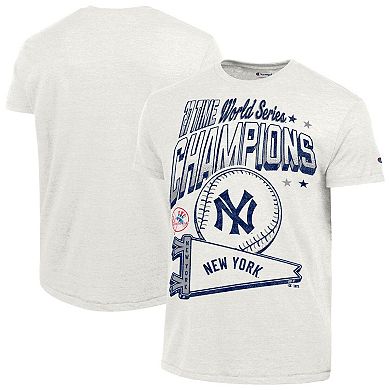Men's Champion White New York Yankees Winning Tradition Cooperstown Tri-Blend T-Shirt