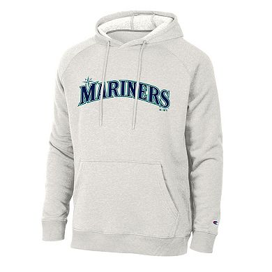 Men's Champion Heathered Core Ultra Light Grey Seattle Mariners Triumph Tri-Blend Raglan Hoodie