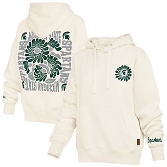 Women's Pressbox Cream Michigan State Spartans Elena Janise Hoodie