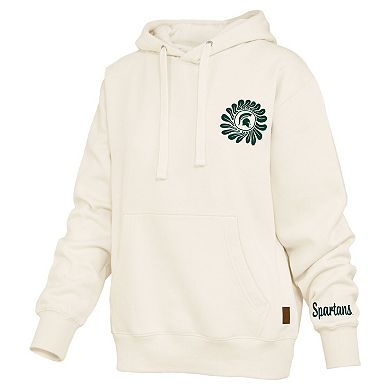 Women's Pressbox Cream Michigan State Spartans Elena Janise Hoodie