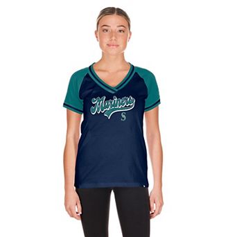 Women's New Era Navy Seattle Mariners Gameday V-Neck T-Shirt