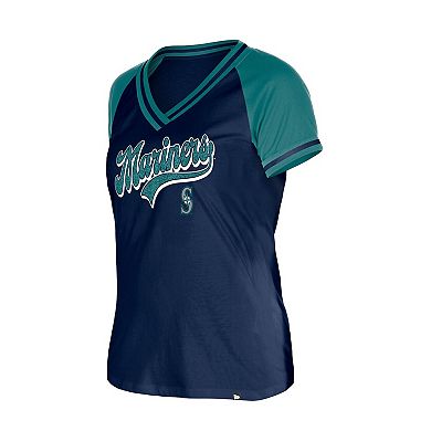 Women's New Era Navy Seattle Mariners Gameday V-Neck T-Shirt
