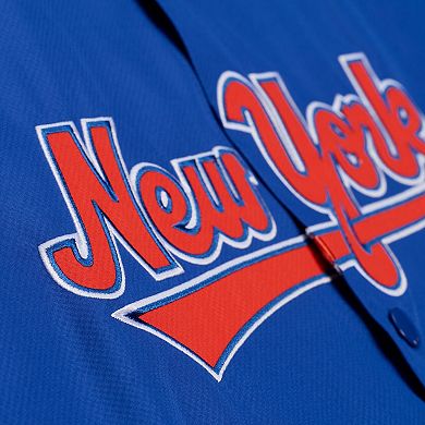 Men's Mitchell & Ness Royal New York Mets Full-Snap Hooded Coaches Jacket