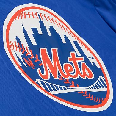 Men's Mitchell & Ness Royal New York Mets Full-Snap Hooded Coaches Jacket
