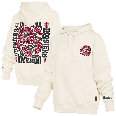 Women's Pressbox Cream Indiana Hoosiers Elena Janise Hoodie