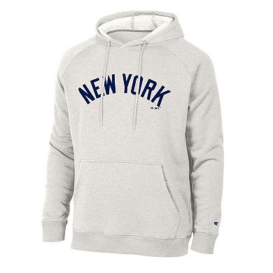 Men's Champion Heathered Core Ultra Light Grey New York Yankees Triumph Tri-Blend Raglan Hoodie