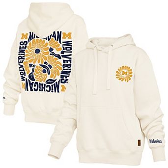 Women's Pressbox Cream Michigan Wolverines Elena Janise Hoodie