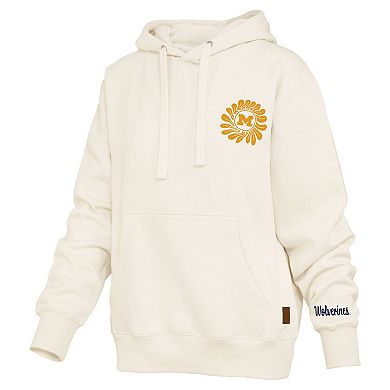 Women's Pressbox Cream Michigan Wolverines Elena Janise Hoodie