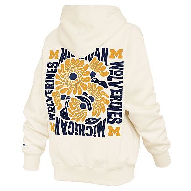 Women's Pressbox Cream Michigan Wolverines Elena Janise Hoodie