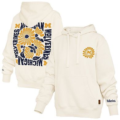 Women's Pressbox Cream Michigan Wolverines Elena Janise Hoodie