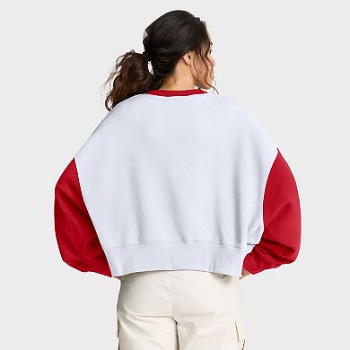 Women's Nike White/Red St. Louis Cardinals Oversized High Hip Fleece Sweatshirt