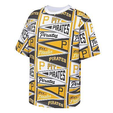 Youth Outerstuff Yellow Pittsburgh Pirates All-Over Pennant T-Shirt