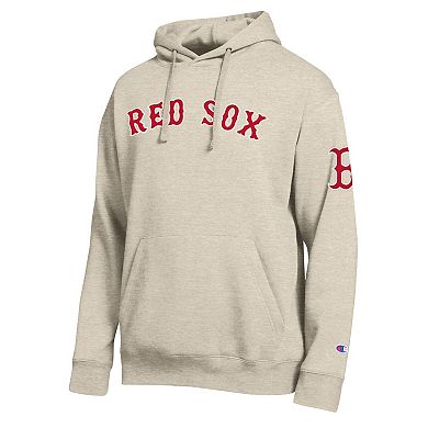 Men's Champion Oatmeal Boston Red Sox All Star Chenille Patch Hoodie