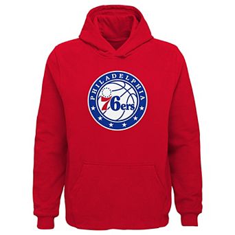 Youth Outerstuff Red Philadelphia 76ers Primary Logo Pullover Hoodie
