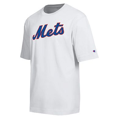 Men's Champion White New York Mets All Star Arched Chenille Wordmark T-Shirt