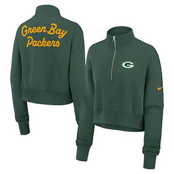 Women's Nike Green Green Bay Packers Phoenix Fleece Quarter-Zip Sweatshirt