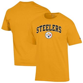Men's Champion Gold Pittsburgh Steelers Arch Over Logo T-Shirt