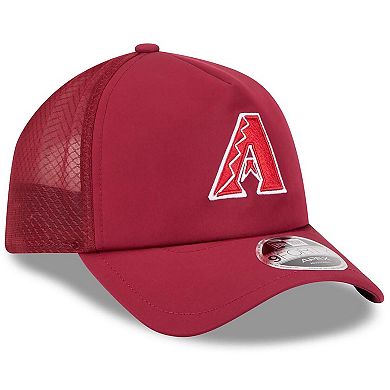 Men's New Era Dark Red Arizona Diamondbacks 2026 Batting Practice Apex 9FORTY Adjustable Trucker Hat