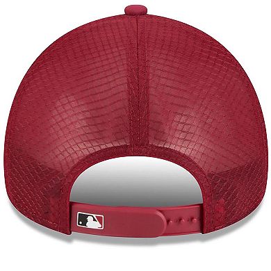 Men's New Era Dark Red Arizona Diamondbacks 2026 Batting Practice Apex 9FORTY Adjustable Trucker Hat