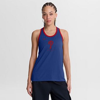 Women's Nike Royal Philadelphia Phillies Tri-Blend Dri-FIT Racerback Tank Top
