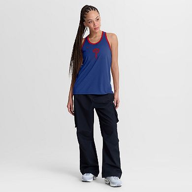 Women's Nike Royal Philadelphia Phillies Tri-Blend Dri-FIT Racerback Tank Top