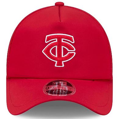 Men's New Era Red Minnesota Twins 2026 Batting Practice Apex 9FORTY Adjustable Trucker Hat