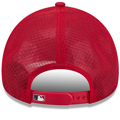 Men's New Era Red Minnesota Twins 2026 Batting Practice Apex 9FORTY Adjustable Trucker Hat