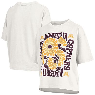 Women's Pressbox White Minnesota Golden Gophers Elena Oversized T-Shirt